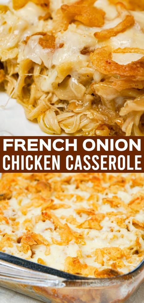 French Onion Chicken Hash Brown Casserole, Shredded Chicken And Egg Noodles, Easy Recipes Using Cream Of Chicken Soup, Chicken Casserole With Noodles Easy Recipes, Recipes For Shredded Chicken Dinners, French Onion Packet Recipes, French Onion Soup Casserole Recipe, Recipes Using Onion Soup, Recipes With Onion Soup Packet