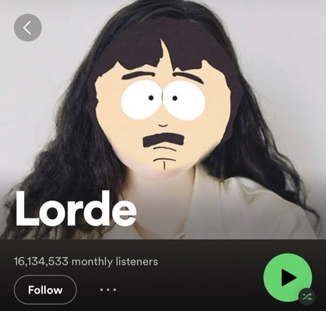 South Park Lorde, Lorde South Park, Randy South Park, Randy Marsh, Cartoon Tattoo Ideas, Animated Shows, Cartoon Tattoo, South Park Memes, South Park Funny