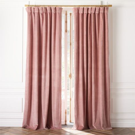 Smoked Mauve Organic Cotton Velvet Window Curtain Panel 48"x96'' + Reviews | CB2 | CB2 Mauve Curtains Nursery, Pink Pattern Curtains, Mauve Curtains Bedroom, Blush Velvet Curtains, Dusty Pink Curtains, Mauve Curtains, Grey Linen Curtains, Pink Velvet Curtains, Blush Curtains