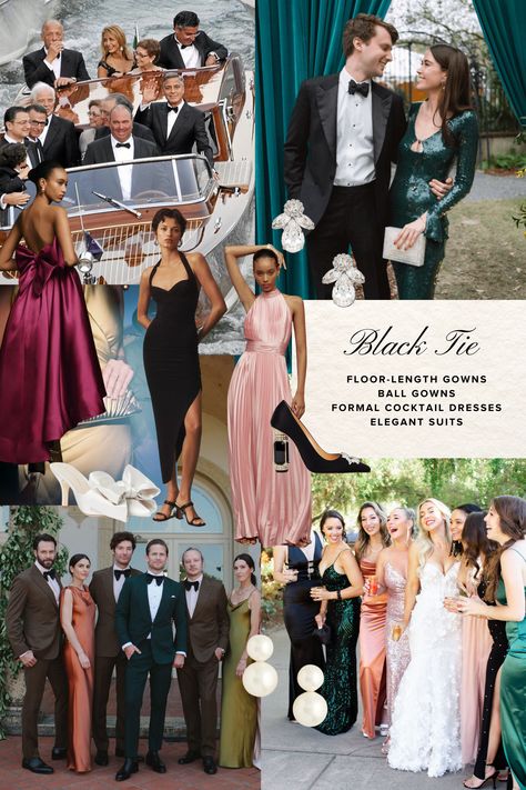 What should I wear to a black-tie optional wedding? Find our guide to formalwear, cocktail dresses and ball gowns. Wedding Guest Attire Inspiration, October Black Tie Wedding Guest, Black Tie Optional Wedding Guest Attire, Blacktie Dresscode Wedding, Blacktie Dresscode, Black Tie Optional Dress Women, Black Tie Wedding Outfit, Cocktail Dresscode, Black Tie Optional Wedding Guest