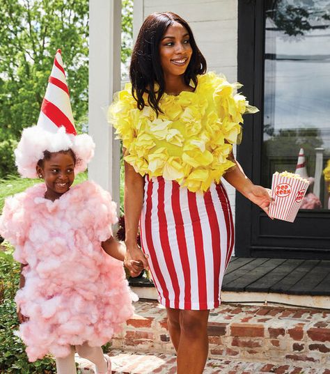 Popcorn Halloween Costume, Corn Costume, Popcorn Costume, Food Halloween Costumes, How To Make Popcorn, Diy Popcorn, Candy Costumes, Food Costumes, Circus Costume