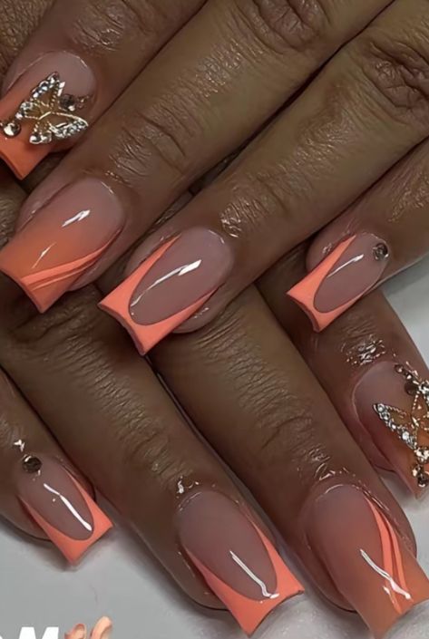 Short Nail Designs Thanksgiving, Red Nails Coffin Short, Gel Overlay Nails Short, Gel Overlay Nails, Overlay Nails, Gel Overlay, Work Nails, Short Nail Designs, Fancy Nails