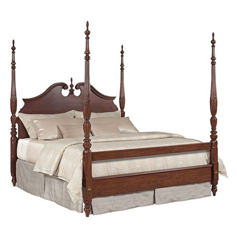 Hadleigh Rice Carved King Bed - Complete | La-Z-Boy Rice Bed, Carved Bed, King Poster Bed, Carved Beds, Queen Poster, Poster Bedroom, Four Poster Bed, Sophisticated Decor, Kincaid Furniture