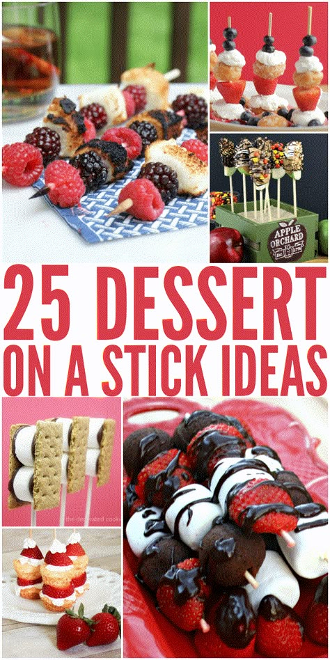 25 of the most delicious Dessert on a Stick Ideas that are perfect for your next gathering or intimate summer BBQ on The Bewitchin' Kitchen. Desserts On A Stick, Dessert On A Stick, Dessert Kabobs, Dessert Skewers, Group Recipes, Stick Food, Bbq Desserts, Kebab Recipe, Fun Dessert