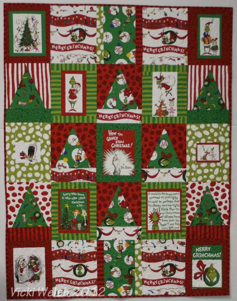 Grinch Projects, Applique Trees, Grinch Quilt, Grinch Fabric, Wonky Log Cabin, Grinch Night, Holiday Quilt Patterns, Grinchmas Party, Sewing For Christmas