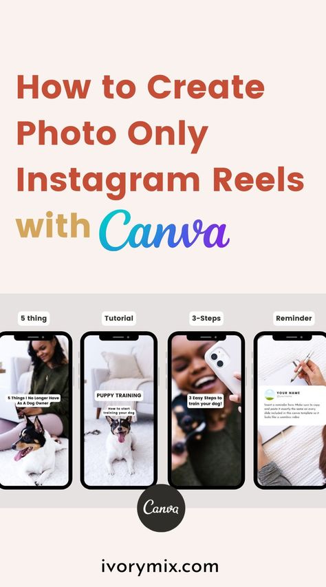 How to Create a Successful Photo-Only Instagram Reel in Canva Writer Resources, Feed Layout, Canva Tips, Instagram Promotion, Media Planning, Instagram Background, Instagram Reel, Instagram Growth, Instagram Influencer