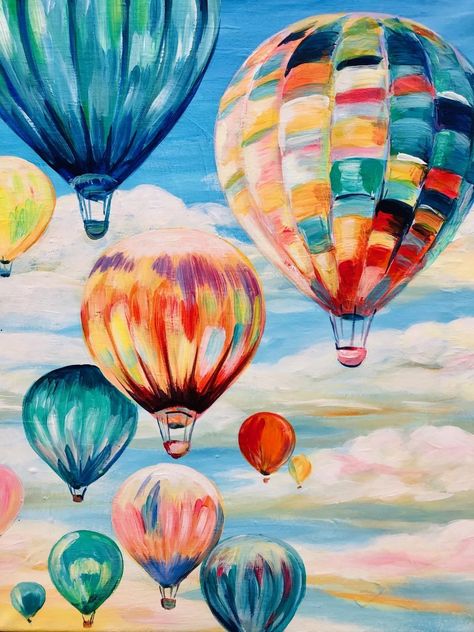 Butterfly Wallpaper Backgrounds, Canvas Art Projects, Cute Canvas Paintings, Hot Air Balloons, Impressionist Paintings, Night Art, Amazing Art Painting, Air Balloons, Painting Art Projects