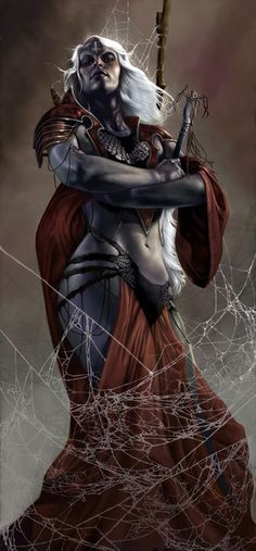 Drow Sorcerer, Female Cleric, Mroczny Elf, Dnd Enemies, Spider Queen, Dark Elves, Elf Girl, Fantasy Role Playing, Heroic Fantasy