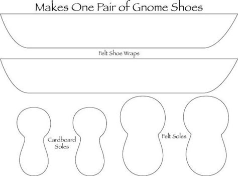 DIY Is My Happy Place: No Sew - Free DIY Gnome Shoe Template Gnome Shoes Diy Patterns Free, Free Gnome Patterns, No Sew Gnomes, Gnomes Shoes, Gnome Boots, Valentines Diy Crafts, Favorite Things Quotes, Gnome Shoes, Hoodie Sewing Pattern