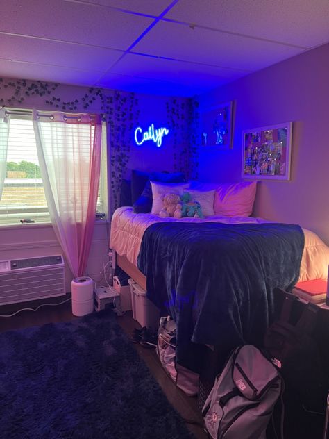 College Dorm Room Ideas Hbcu, Gcu Dorm Room Ideas, Dorm Room Hbcu, Indiana University Dorm Room Ideas, Hbcu Dorm Room Ideas, Single Dorm Room, Dorm Room Setup, Luxury Dorm Room, Pretty Dorm Room