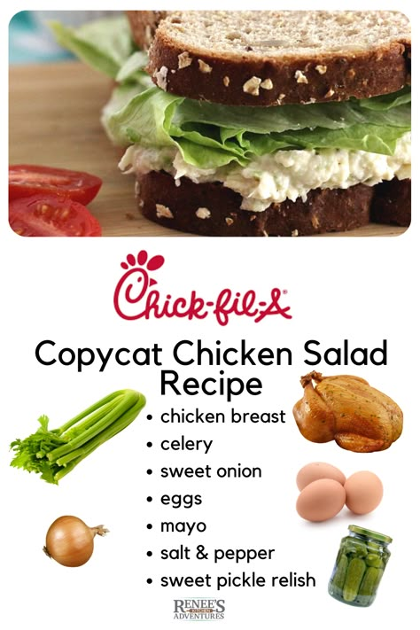 Chickfila Chicken Salad Recipe, Food Processor Chicken Salad, Chicken Egg Salad Sandwich, Chicken Salad With Eggs Hard Boiled, How To Make Chicken Salad, Chickfila Chicken Salad, Chicken Egg Sandwich, Chick Fil A Chicken Salad Recipe, Southern Chicken Salad Recipe