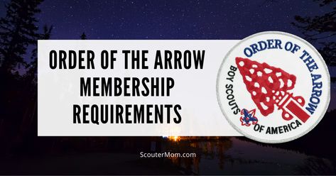 The Order of the Arrow is Scouting's "honor society". Youth are elected by the members of their units. Members of Scouts BSA, Venturing, and Sea Scout units are eligible if they meet some requirements. They must meet some camping requirements and have attained Scouts BSA First Class rank, the Venturing Discovery rank, or the Sea Scout Ordinary rank or higher, Class Rank, Order Of The Arrow, Scouts Bsa, Outdoor Skills, Scout Mom, The Oa, Honor Society, Scout Camping, Boy Scouts Of America