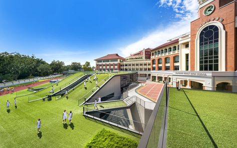 Gallery of Returning the Green / Park + Associates - 4 Hard Landscaping Ideas, Singapore Photography, Interior Design Singapore, Interior Design School, Innovative Architecture, School Playground, Green Park, Secondary Education, Interior Design Companies