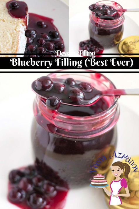 This homemade Blueberry Filling Recipe is simple and easy. It can be made from fresh or frozen blueberries. This filling is so versatile it goes well as a cake filling, pie filling or on the side of a delicious dessert like my classic pound cake recipe. Blueberry Filling For Cake, Blueberry Filling Recipe, Fruit Cake Filling, Classic Pound Cake Recipe, Blueberry Cake Filling, Tarte Vegan, Blueberry Filling, Pie Fillings, Cake Filling Recipes