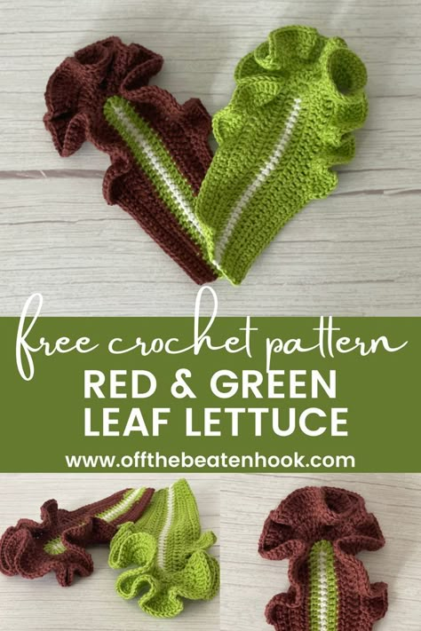 Knit Vegetables Free Pattern, Cabbage Crochet Pattern Free, Vegetable Crochet Pattern, Crochet Lettuce Pattern Free, Crochet Radish Free Pattern, Crochet Pasta Pattern Free, Free Leaf Crochet Pattern, Crochet Veggies Free Pattern, Crochet Bread Free Pattern