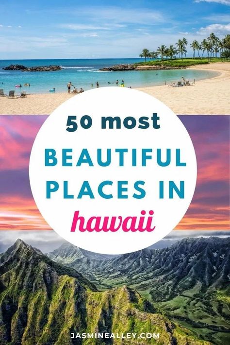 MUST SEE! You'll be blown away by the most beautiful places in Hawaii- all 50 of them! Hawaii is paradise- from beaches and national parks to valleys and cliffs. I've categorized them by island: the Big Island, Kauai, Maui, Molokai, and Lanai. There are so many things to do in Hawaii- add these to your Hawaii travel bucket list! Whether you're planning your honeymoon or a Hawaiian vacation, these are some of the best Hawaii photography spots, hands down. #hawaii #maui #bigisland #kauai #travel Places In Hawaii, Mauna Kea Beach Hotel, Kauai Travel, Hawaii Things To Do, Hawaii Photography, Hawaii Maui, Travel Secrets, Visit Places, Hawaiian Vacation