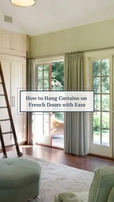 🌟 Instantly Upgrade Your Space with Zero Hassle! 🌟   Looking to hang curtains on your French doors but dread the thought of drilling holes? Your solution has arrived!   Our blog breaks down the simplest, most stylish way to elevate your French doors - no drill, no damage, no headaches. Dive into our guide and see how Kwik-Hang can transform your home today.   Your doors deserve it!   #HomeDecor Hanging Drapes Over French Doors, Curtains Over French Doors Living Room, Curtains On Patio Doors, Lengthening Curtains, Blinds French Doors, French Doors With Curtains, Curtains On French Doors, Window Treatments For French Doors Walmart, Curtains Over French Doors