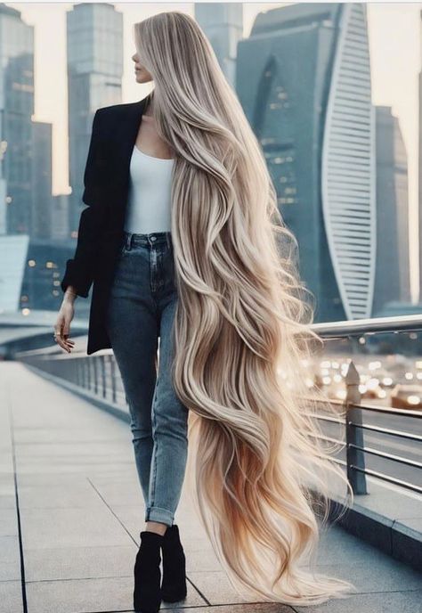 A straight Italian Guy, Lover of Long, Silky Hair. Blonde Italian Women, Super Long Hairstyles, Longest Hair In The World, Super Long Blonde Hair, Silky Blonde Hair, Ringlets Hair, Longest Hair, Huge Hair, Long Shiny Hair