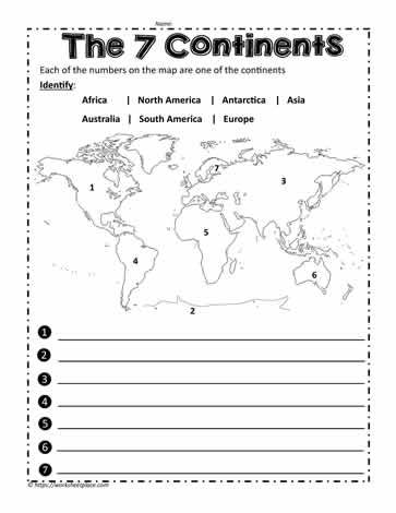 Name the Continents Oceans And Continents Worksheet, Continent Worksheets For Kids, 7 Continents Printable Free, 7 Continents Activities, 7 Continents Worksheet, Continent Worksheet, Continents Activities, Map Skills Worksheets, Teaching Worksheets