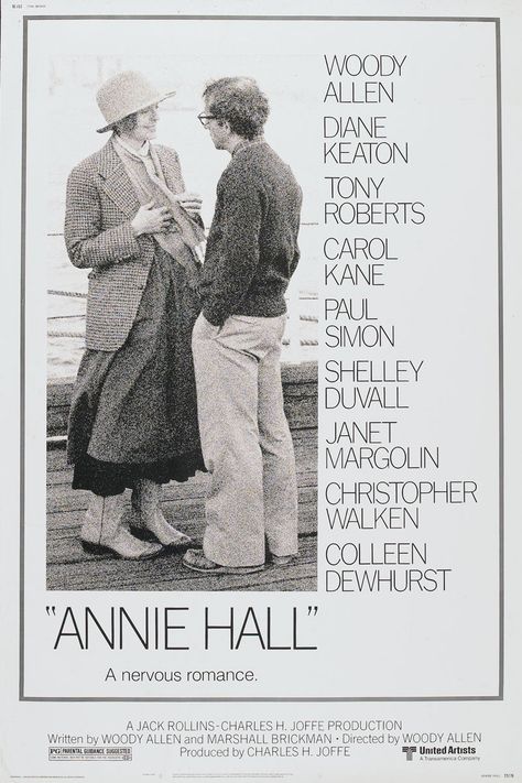 Neurotic New York comedian Alvy Singer falls in love with the ditsy Annie Hall. This unfolded larger format US 40 x 60 inch movie poster produced by and distributed by the Studio makes for a very impressive poster.  Title: ANNIE HALL Actor / Actress: Diane Keaton, Tony Roberts Nationality: Original US Year: 1977 Condition: Unfolded Size: 40 x 60 Inches  Tags: Original Movie Poster, Original Film Poster, Comedy, Drama, Romance, Woody Allen, Diane Keaton, Tony Roberts, 1970, 40x60 / MAD on Collect Annie Hall Movie Poster, Annie Hall Movie, Colleen Dewhurst, Annie Hall, Christopher Walken, Paul Simon, Diane Keaton, Comedy Drama, Woody Allen