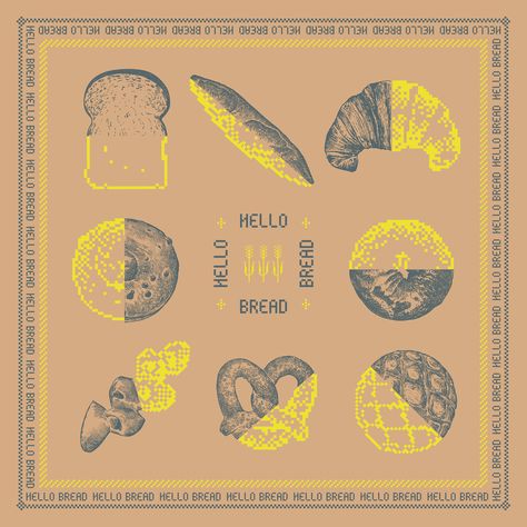 Cheese Graphic Design, Bread Graphic Design, Bread Illustration Design, Bread Bakery Logo, Bread Branding, Bread Graphic, Bread Logo, Bakery Icon, Nft Design