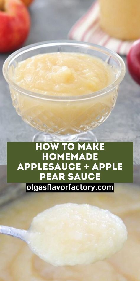 Flavored Applesauce, Apple Pear Sauce, Pear Applesauce, Pear Sauce Recipe, Apples For Applesauce, Pear Drinks, Canning Pears, Canning Apples, Pear Sauce