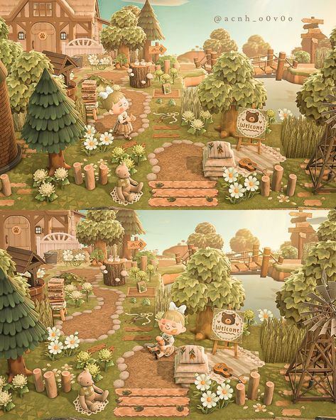 Acnh Forest Designs Entrance, Animal Crossing Natural Entrance, Animal Crossing Entrance Ideas Forest, Animal Crossing Forestcore Entrance, Animal Crossing Naturecore, Acnh Forestcore Entrance, Acnh Forest Entrance, Acnh Naturecore, Acnh Island Designs Entrance