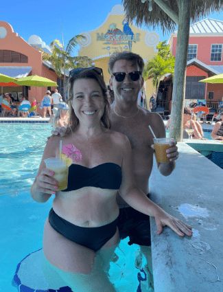 Ilana & Frank at Margaritaville Cruise Ready Nails, Cruise Cover Up, What To Wear In Naples Florida, Bathing Suit Cover Up Ideas, Beach Cover Up Ideas, Swimsuit Cover Up Ideas, Cruise Swimwear, Caribbean Cruise Outfits, Beach Cover Up Outfit