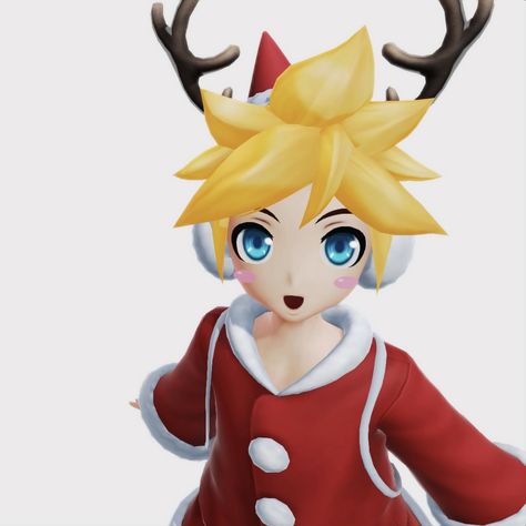 Christmas Vocaloid, Halloween Vocaloid Pfp, Rin And Len Widget, Vocaloid Christmas Icons, Len Icons, Len Icon Project Diva, Len Kagamine Christmas, Vocaloid Christmas, Kagamine Rin Pfp Project Diva