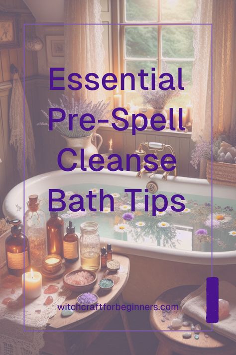 Thinking about performing a cleanse bath before your next spell? Discover the ultimate guide to preparing your sacred space and ensure your energy is just right. A pre-spell cleanse bath involves not just soap and water, but also powerful intentions and chosen ingredients like herbs and essential oils that reson​ate with your magical practice. Create a personalized ritual that removes negative energy, welcoming positivity instead. Every witch, whether a newbie or seasoned pro, can benefit from a cleanse. Get Sage, feel the water warm, and transform yourself before you step into your magical endeavors. Your spell journey starts with a bath! Bath Tips, Witchcraft Basics, Beginner Witchcraft, Wiccan Rede, Wicca For Beginners, Jar Spells, Daily Astrology, Spiritual Bath, Transform Yourself