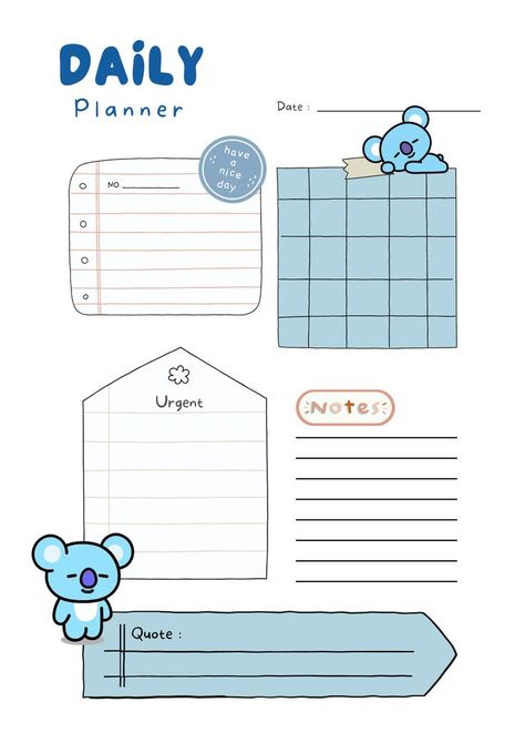 Bt21 Planner, Kpop Planner, My Daily Planner, Daily Planner Digital, Bullet Journal Key, Study Planner Printable, Printable Daily Planner, طابع بريدي, School Planner