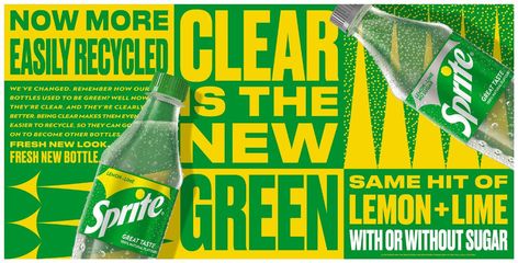 Sprite promotes redesign with ‘green’ campaign | Product News | Convenience Store Soda Packaging, Green Campaign, Juice Ad, 광고 디자인, Tv Advertising, Publicidad Creativa, Creative Packaging, Packaging Design Inspiration, Lemon Lime