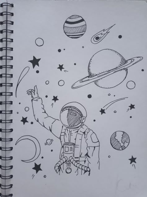 Galaxy Sketch Drawing, Cool Space Drawings Easy, Easy Astronaut Painting, Cute Doodles Aesthetic For Journal, Galaxy Drawing Pencil, Simple Galaxy Drawing, Space Drawings Aesthetic, Simple Space Drawings, Galaxy Drawing Ideas