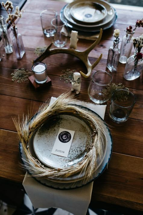 Norse Themed Party, Scandinavian Wedding Theme, Pegan Wedding Decor, Nordic Wedding Decor, Scandinavian Wedding Decor, Norse Wedding Ideas, Viking Wedding Ideas, Norse Wedding, Forest Ceremony