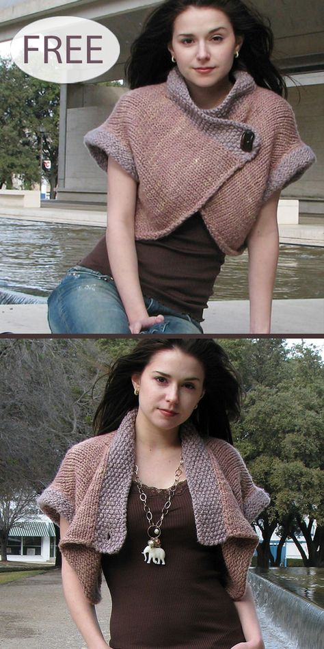 Shrug and Bolero Knitting Patterns- In the Loop Knitting Knitted Bolero Patterns Free, Knitted Shrugs Free Patterns, Lace Shrug Pattern, Bolero Knitting Pattern, Capelet Knitting Pattern, Crochet Shrug Bolero, Knitted Bolero, Knitted Shrug, Shrug Knitting Pattern