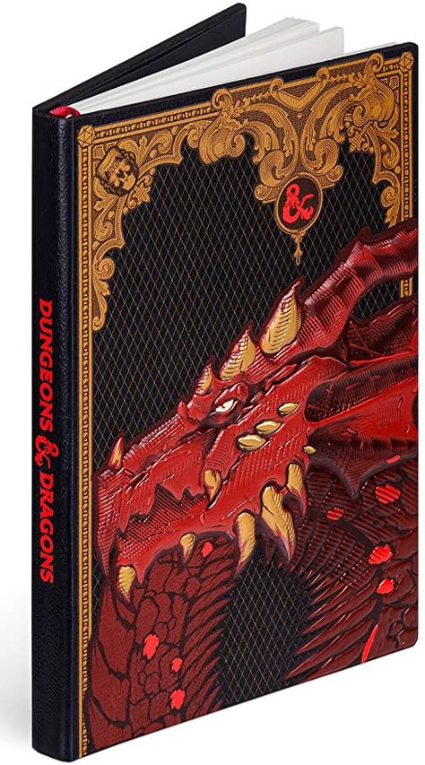 Dnd Notebook Ideas, Red And Black Office, Rpg Journal, Dnd Notebook, Dungeons And Dragons Books, Dm Screen, Black Notebook, Box Project, Dice Box