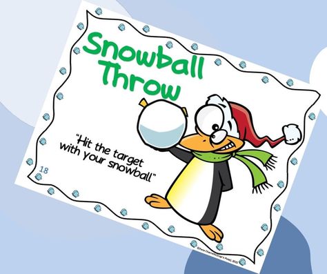 Inddor Winter Snow PE Gym Games and Activities Winter Themed Pe Activities, Winter Gym Games For Kids, Snowball Games Indoor, Winter Gym Games, Indoor Pe Games, Snowball Toss Game, Snowball Games, Preschool Movement, Snowball Toss