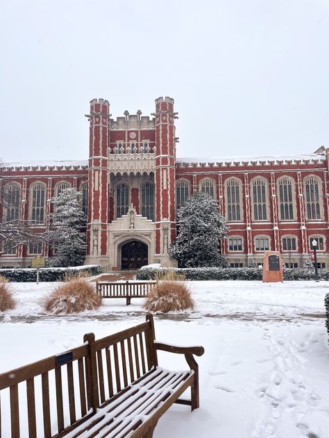 Oklahoma University Aesthetic, University Of Oklahoma Aesthetic, Oklahoma Aesthetic, Ou Wallpaper, Uni Motivation, White Library, College Core, Oklahoma University, Texas Winter