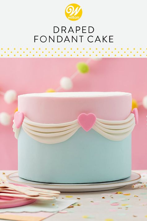 Basic Fondant Cake Design, Simple Fondant Cake Design, Fondant Cakes For Beginners, Fondant Cake Designs Ideas, Pink Fondant Cake, Kids Birthday Wishes, Simple Fondant Cake, Cakes Without Fondant, Cake Shake