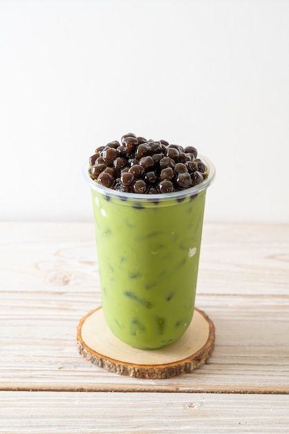 Premium Photo | Green tea latte with bubble Green Bubble Tea, Matcha Green Tea Latte, Green Tea Latte, Green Bubble, Tea Green, Tea Latte, Green Photo, Matcha Green, Matcha Green Tea