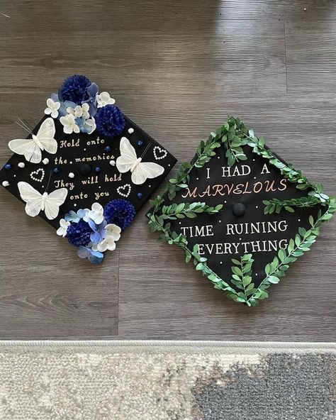 Senior Quotes For Cap, Butterfly Cap Ideas, Graduation Cap Designs Sentimental, Grad Cap Ideas English Major, Little Women Graduation Cap, Cap Ideas For Graduation Taylor Swift, Graduation Cap Ideas Aesthetic, Bridgerton Graduation Cap, Better Late Than Never Graduation Cap