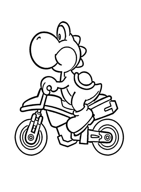 Yoshi From Mario Kart Yoshi From Mario, Coloring Pages Mario, Yoshi Coloring Pages, Mario Kart Coloring Pages, Mario And Yoshi, Mario Kart Wii, Princess Kitty, Disney Dragon, Paw Patrol Coloring