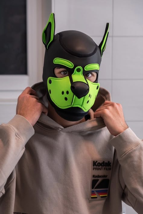 Puppy Play Outfit, Pup Play Art, Pup Hood Mask, Pup Play Gear, Pup Play Human, Puppy Play Gear, Pup Play Aesthetic, Pup Mask, Puppy Mask