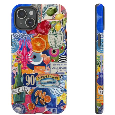 Collage Phone Case in Italian Coastal vibes iPhone Case - Made to order. Collage Phone Case Scrapbook Phone Case Aesthetic  iPhone Case, iPhone 15 Pro Max, 15 Pro, 15, 15 plus, 14, 14 Pro, 14 Plus, 14 Pro Max, 13 Also available for Google Pixel and Samsung Galaxy Cases. Enjoy style and protection with our premium Phone Cases which are the perfect gift for all occasions, Birthdays, Christmas, Valentines and more. The perfect accessory for your wardrobe. Cases are made to order by my print partners, who make, print and ship the case direct to you. All cases are made from the highest quality polycarbonate material, which are 100% recyclable including packaging. TOUGH CASE - our premium case has two layers for extra durability and protection. The added black liner cushions your phone against i Etsy Phone Cases, Phone Cases Colorful, Iphone X Cases, Painting Phone Case, Cute Summer Phone Cases, Iphone 13 Case, Maximalist Phone Case, Phone Case, Artistic Phone Cases