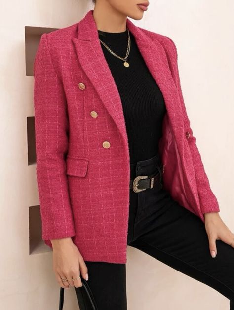 Pink Blazer Outfit Winter, Fushia Blazer Outfit, Pink Tweed Blazer Outfit, Pink Tweed Jacket Outfit, Istanbul Outfits, Hongkong Outfit, Tweed Blazer Outfit, Pink Blazer Outfit, Pink Tweed Blazer