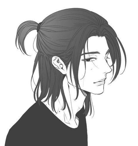 Long Hair Drawing, Anime Boy Long Hair, Anime Long Hair, Boy Sketch, Fanart Kpop, 얼굴 드로잉, Anime Boy Sketch, Kpop Drawings, 캐릭터 드로잉