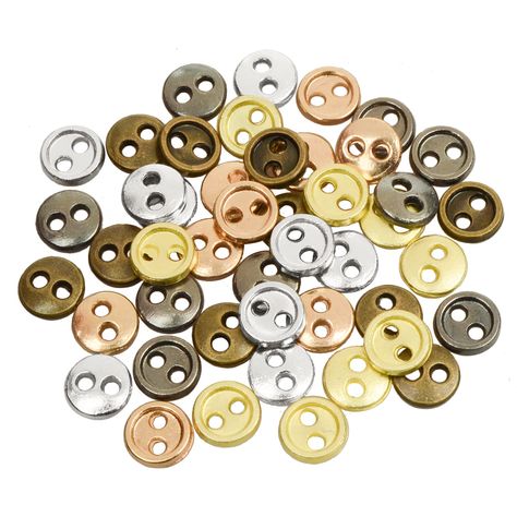 PRICES MAY VARY. 【Buttons Material】: These mini buttons are made of premium material, which is durable. 【Size and Colors】: Each size of our decorative doll clothes buttons is 4mm. Each one is about the size of your fingertip. There are 5 colors for these assorted buttons: Gold, Silver, Bronze, Grey and KC Gold, each color 10 pieces, 50 pieces in total. 【Perfect for Crafts】: Our exquisite metal buttons are a great selection for sewing, knitting, crochet, card making and more craft projects. 【Wide Diy And Crafts Sewing, Diy Buttons, Button Crafts, Clothes Crafts, Sewing A Button, Handmade Ornaments, Doll Clothing, Amazon Art, Sewing Accessories