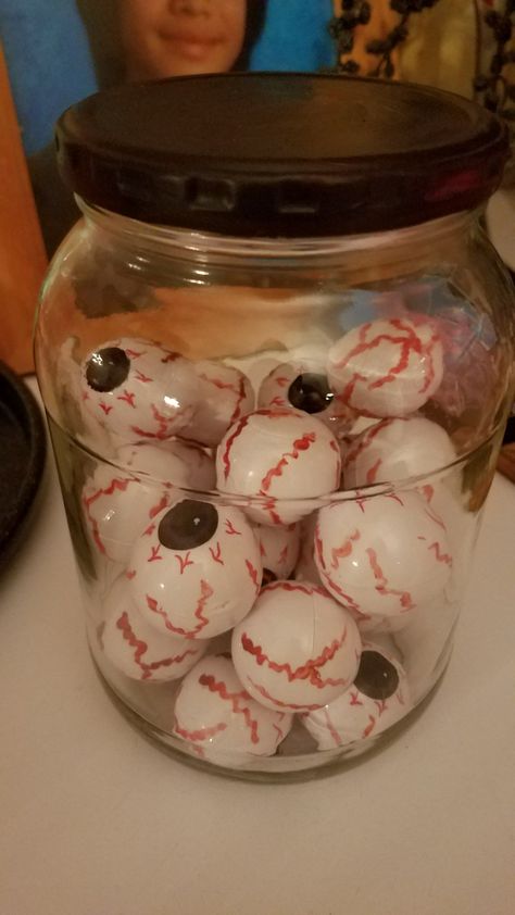 Halloween Eyeballs in a jar Eyeballs In A Jar, Halloween Eyeballs, In A Jar, Art References, Character Inspiration, Decorative Jars, Mason Jars, Art Reference, Baking