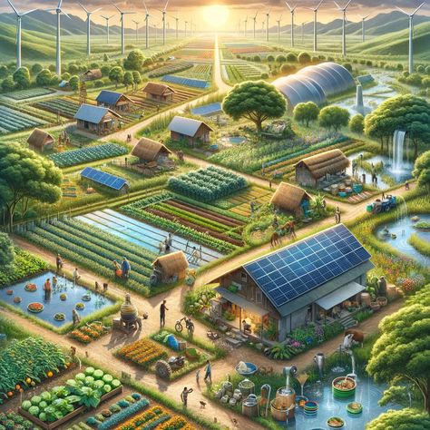 Harvesting Harmony: Cultivating Sustainability in Rural Landscapes Community Living Space, Sustainable Neighborhood, Sustainable Development Design, Sustainable Cities And Communities, Eco Village Community, Social Sustainability, Farming Community, Eco Farm, Smart Farm