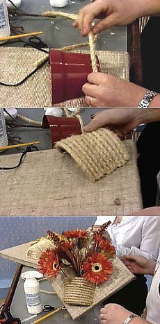 Twine Crafts, Jute Crafts, Rope Crafts Diy, Cones Crafts, Burlap Crafts, Pine Cone Crafts, Rope Crafts, Flower Diy Crafts, Recycled Crafts